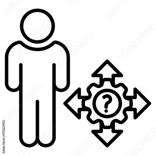 Uncertainty line icon