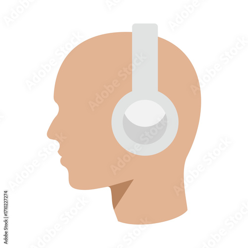 person with headphones, vector illustration 
