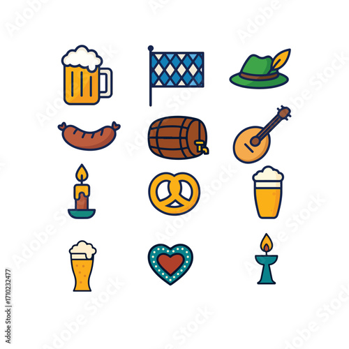 Oktoberfest vector set on a white background