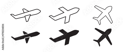 Airplane icon set. isolated on white background, vector illustration design.