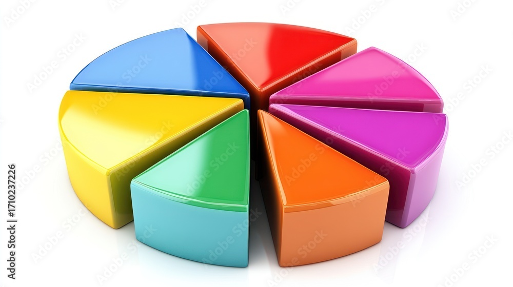 Obraz premium Colorful pie chart graphic illustration