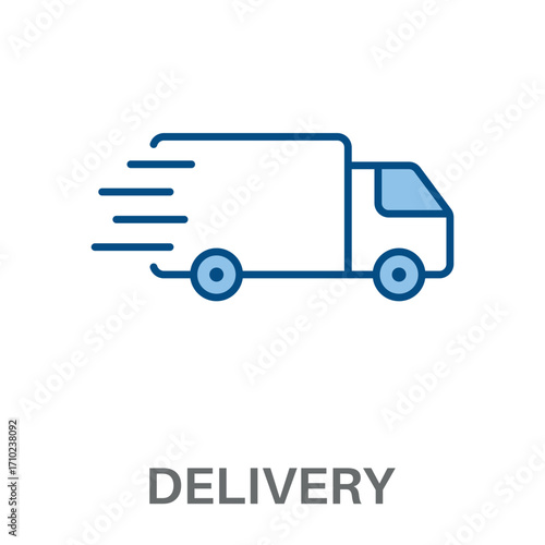 Delivery Concept Simple Style Blue Design Vector