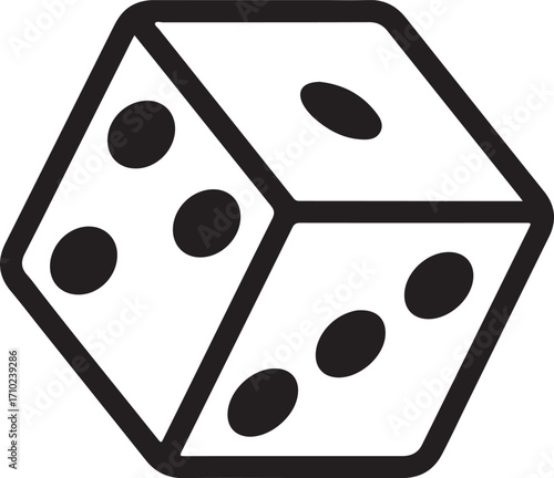 Dice Cube Casino Icon Vector Isolated on White Background