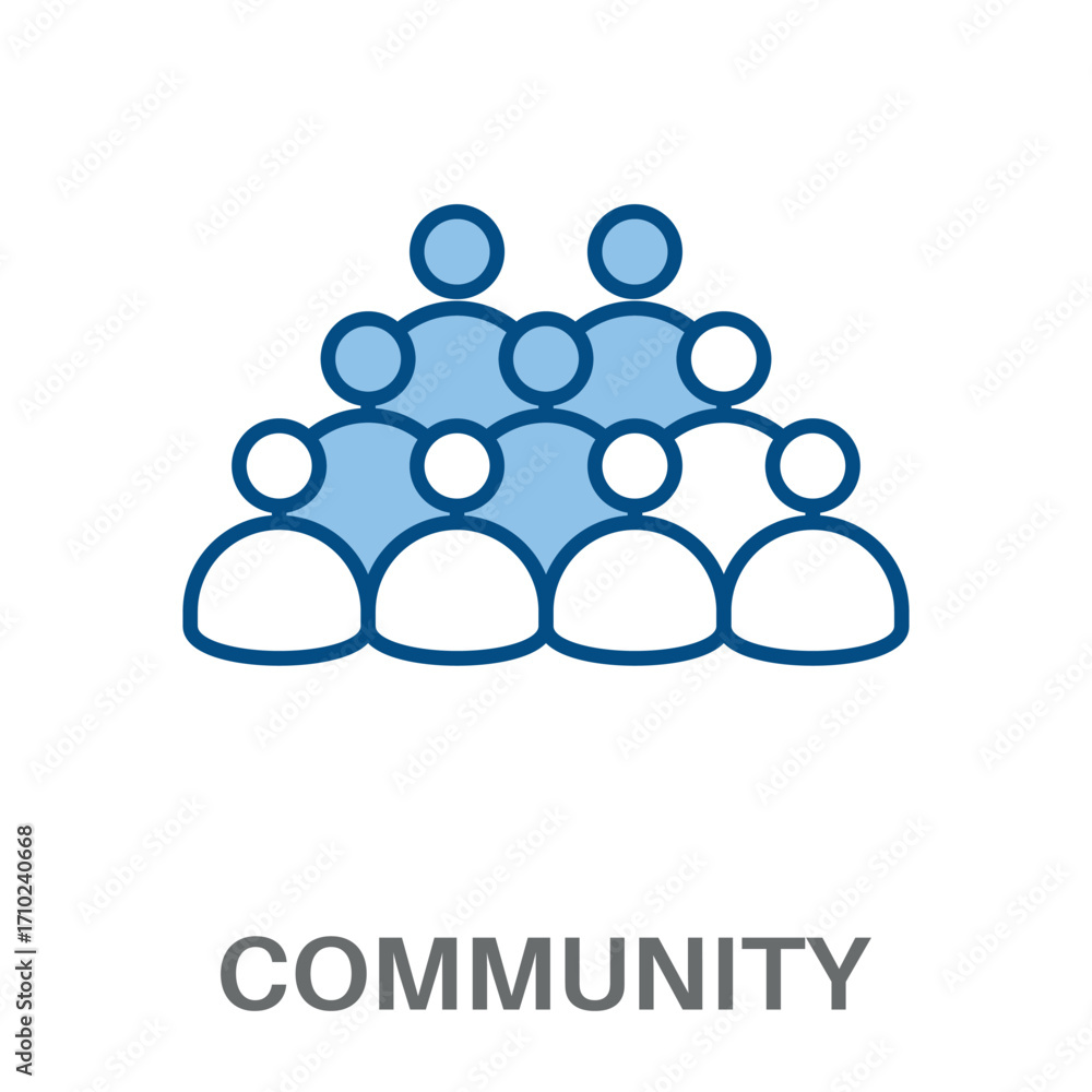 Obraz premium Community Concept Simple Style Blue Design Vector