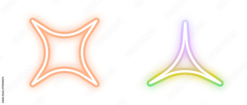 Obraz premium Gradient Neon Geometric Glow Shapes | Abstract Futuristic Background