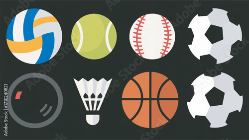 Illustration Of Different Sports Ball Objects Vector Design Template