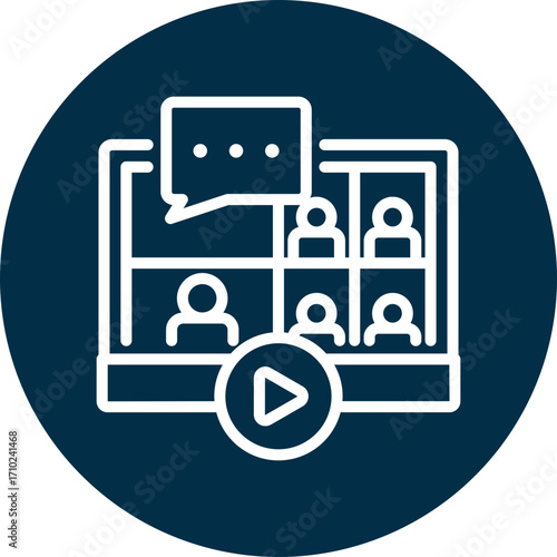 Webinar icon for content marketing, business, website, application, printing, document, poster design, etc