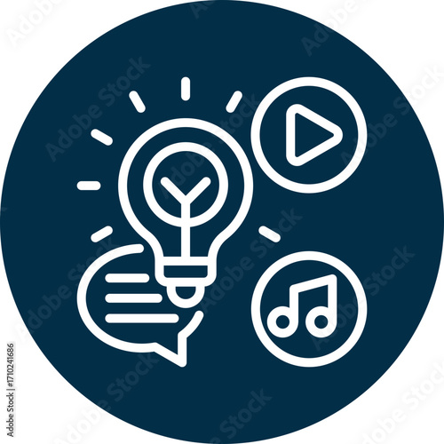 Creative content  icon for content marketing, business, website, application, printing, document, poster design, etc