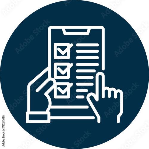 Online survey icon for content marketing, business, website, application, printing, document, poster design, etc