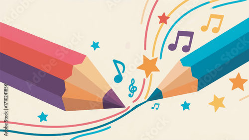 Illustration Of A Pencil Drawing Lines And Notations Vector Design Template