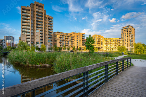 Photography Summer view of Holland Park in Diemen Zuid, new, emerging neighbourhood on the e