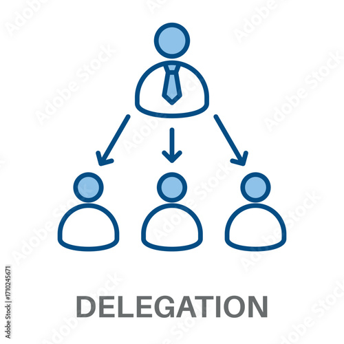 Delegation Concept Simple Style Blue Design Vector