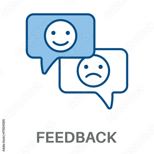 Feedback Concept Simple Style Blue Design Vector