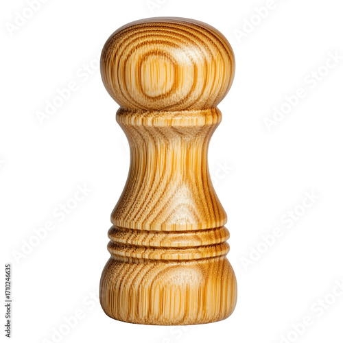 Natural Wood Pepper Mill with Minimalist Design and Glossy Finish