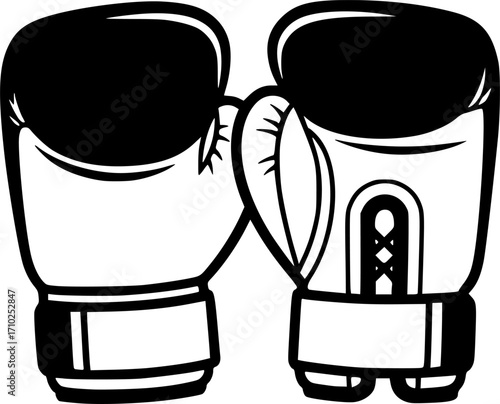 boxing gloves silhouette simple flat vector

