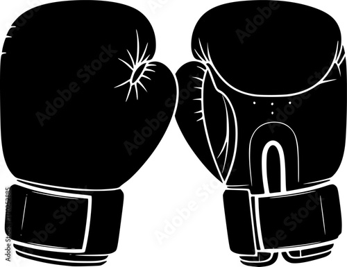 boxing gloves silhouette simple flat vector
