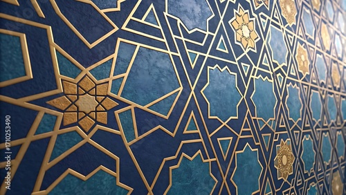 Islamic Green Star Geometric Design