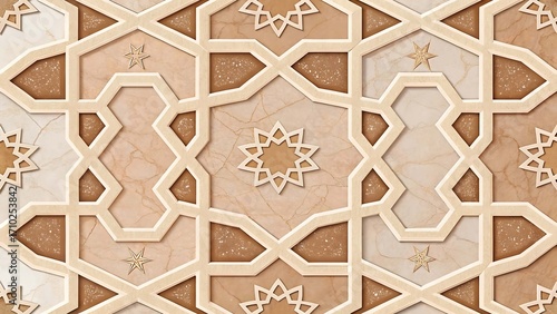 Traditional Islamic Geometric Wall Pattern
