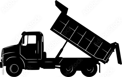 Dump truck silhouette, Dump truck black vector ,truck silhouette
