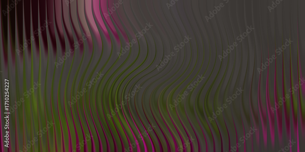 Obraz premium Abstract wavy vertical lines with pink and green hues