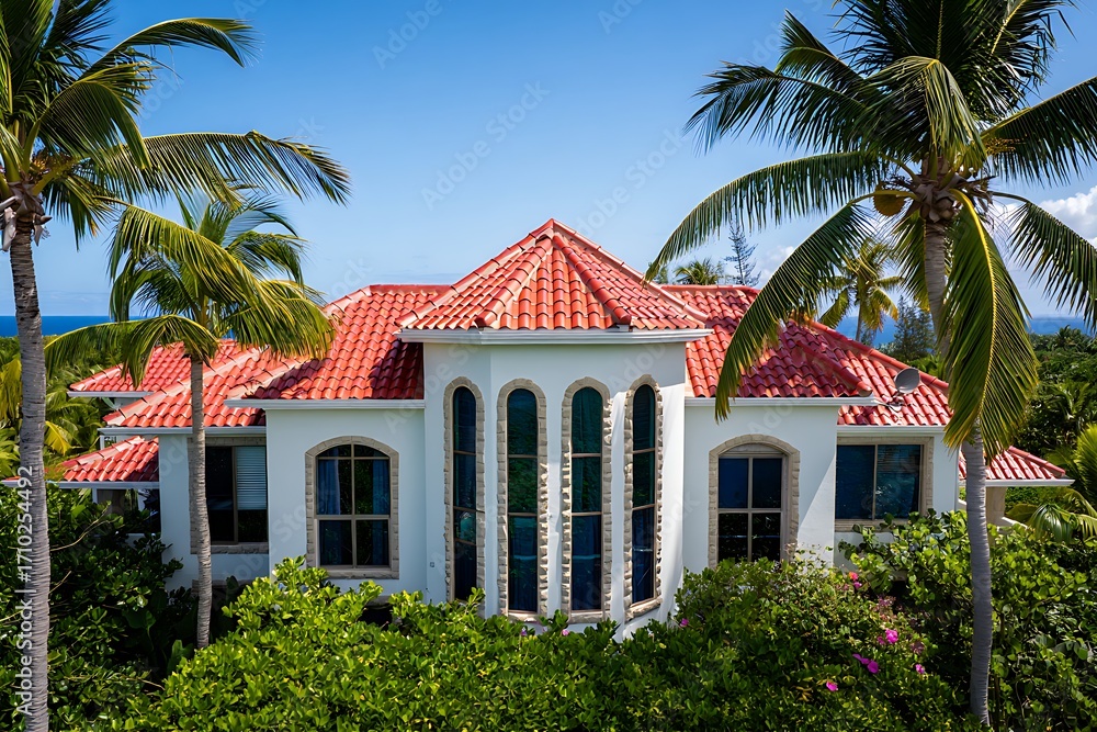 Fototapeta premium Luxury Villa Hideaway Tropical Island Vacation Home