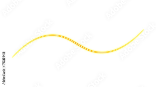 A simple, fluid, golden yellow wavy line gracefully curves across a plain white background.