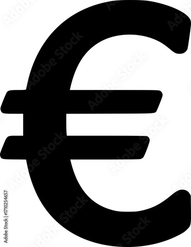 euro glyph vector flat icon
