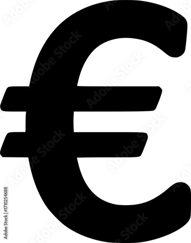 euro glyph vector flat icon
