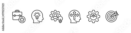 Competency pack, skills and knowledge concepts. Vector illustration with keywords and icons