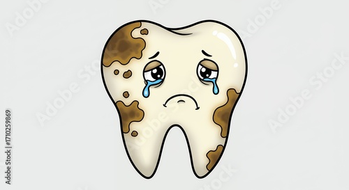 Sad tooth with plaque