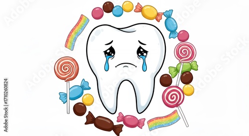 Tooth sadness from sugary treats
