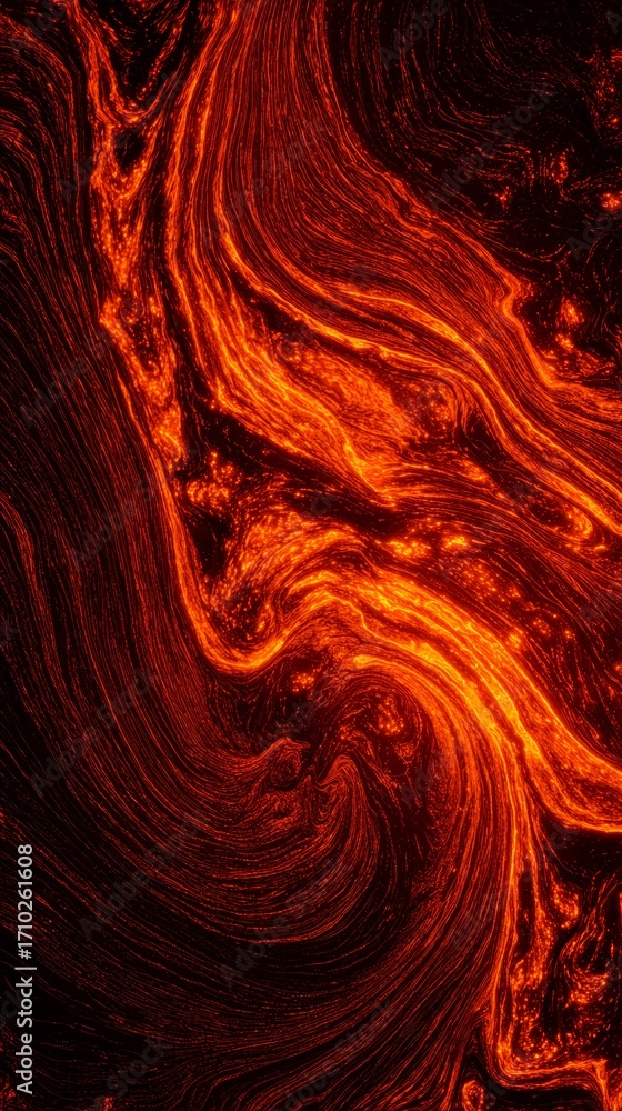 Fototapeta premium Molten lava patterns swirling with intense heat and vibrant fiery colors