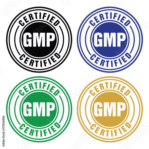 GMP certificate vector illustration isolated on transparent background