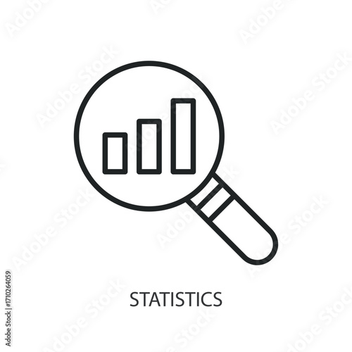 Statistics thin line vector icons.