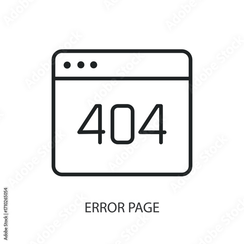 Error page thin line vector icons.