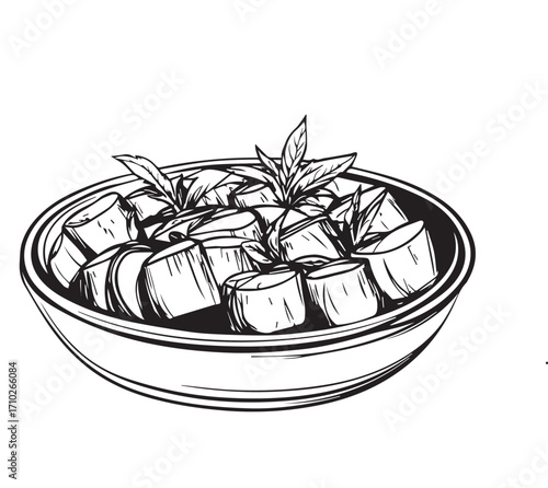 ratatouille food illustration vector