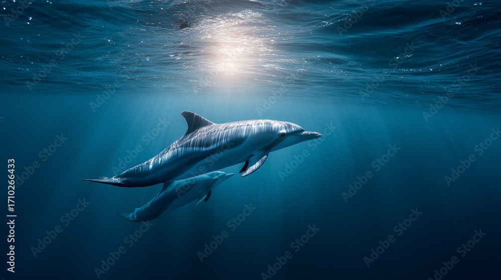 Fototapeta premium Dolphin Conservation and Marine Wildlife Awareness Concept