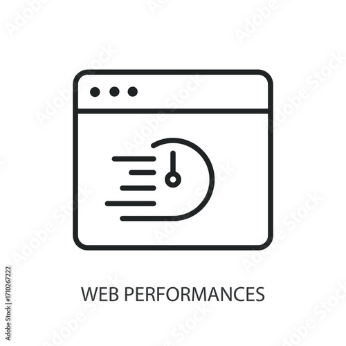 Web performances thin line vector icons.