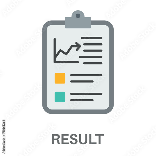 Result Flat Concept Simple Style Design Vector
