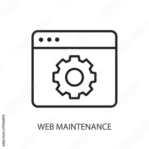 Web maintenance thin line vector icons.