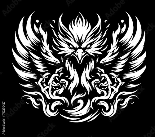 black and white phoenix