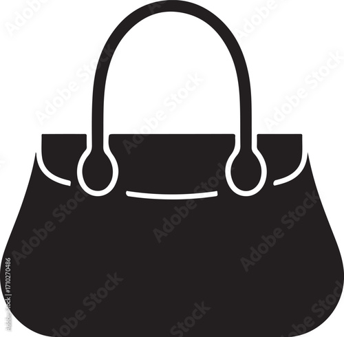 Black Silhouette of a Handbag with Handles purse accessory