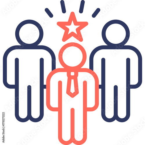 Leadership line color icon