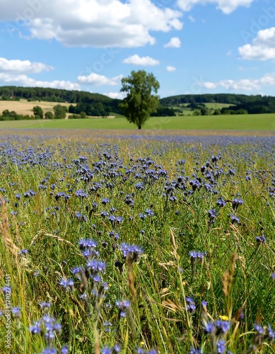 Lush field of wildflowers
