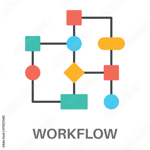 Workflow Flat Concept Simple Style Design Vector