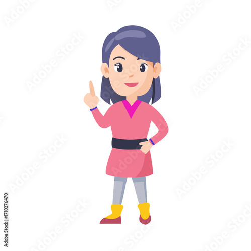 Woman character vector design. Create your own pose.
