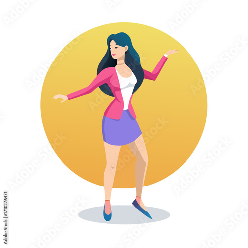 Woman character vector design. Create your own pose.
