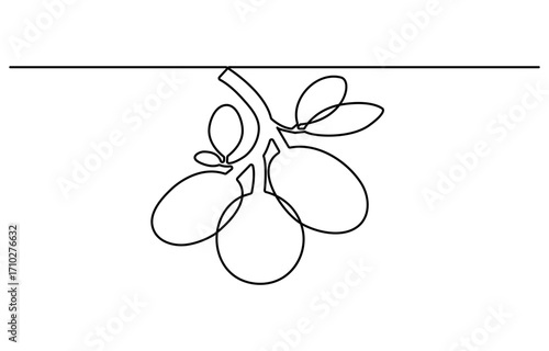 Continuous one line drawing of sliced healthy sweet organic jackfruit for orchard logo identity. Fresh tropical fruit concept fruit garden icon. Single line draw design vector graphic illustration.