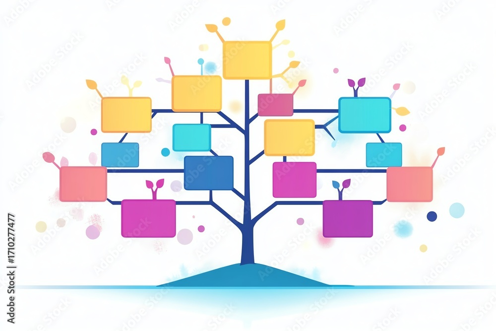 Fototapeta premium Leadership diagram flat design organizational growth theme animation colored pastel
