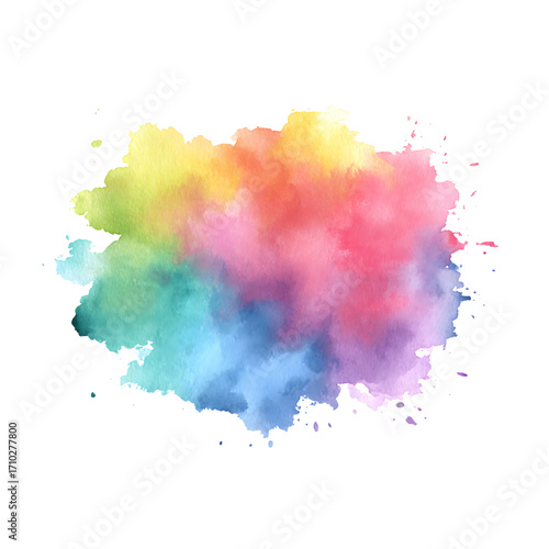 Wallpaper Mural Vibrant watercolor splash bursting with joyful rainbow colors, perfect for creative projects and dynamic designs Torontodigital.ca